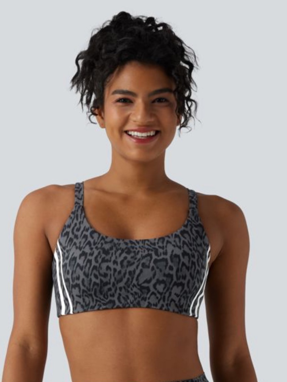Halara Gray Leopard Print Sports Bralette - Women Intimates & Sleepwear
